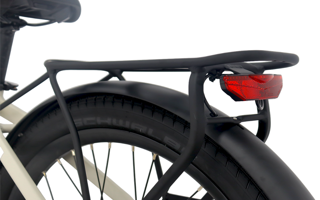 zen photon electric bike rear rack and light red